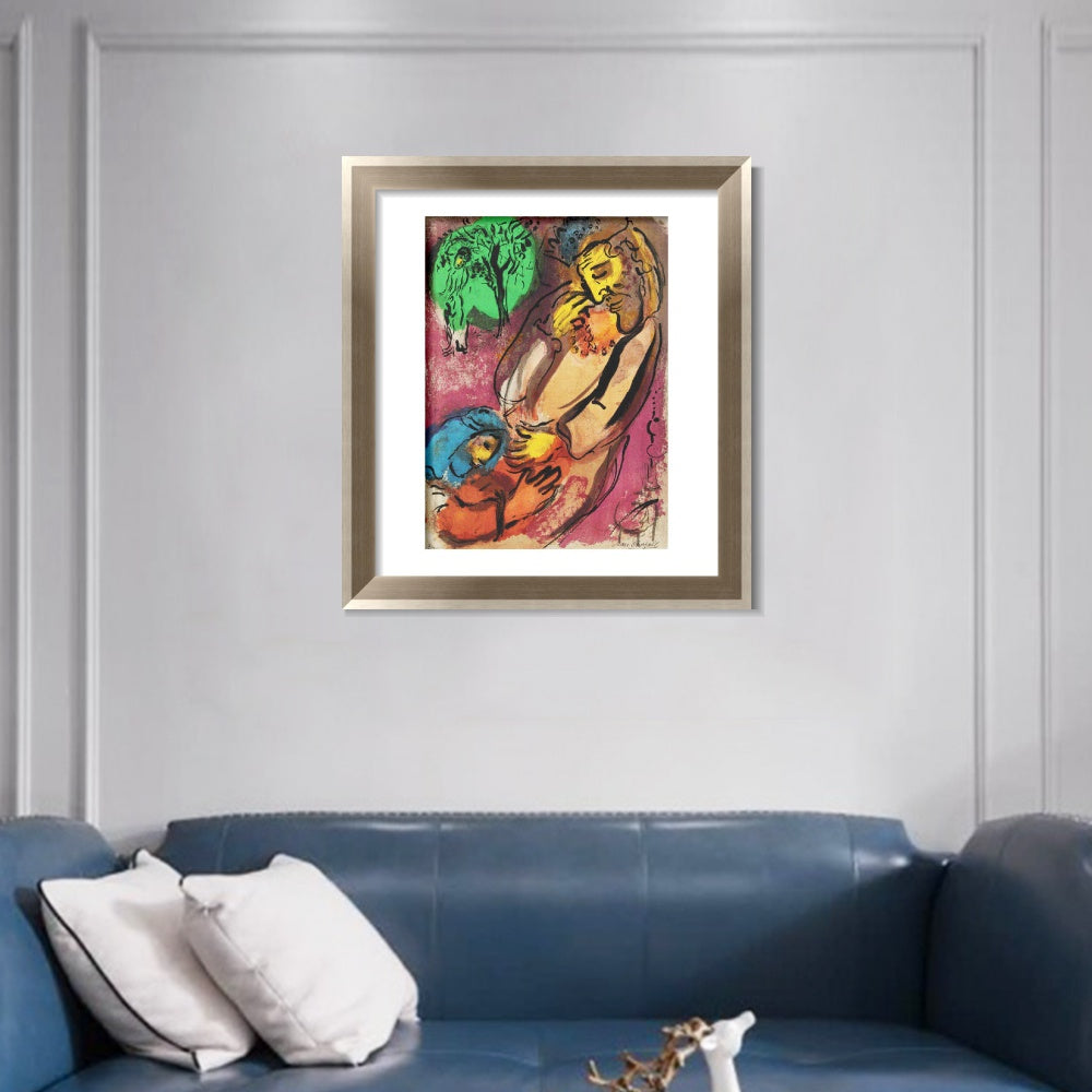 INVIN ART Framed Canvas Art Giclee Print Beging Series#030 by Marc Chagall Wall Art Room Living Office Home Decorations