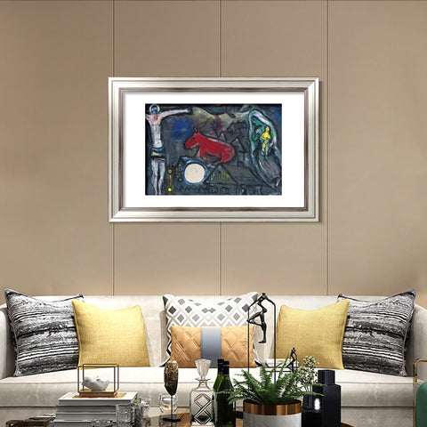 INVIN ART Framed Canvas Art Giclee Print Series#031 by Marc Chagall Wall Art Room Living Office Home Decorations