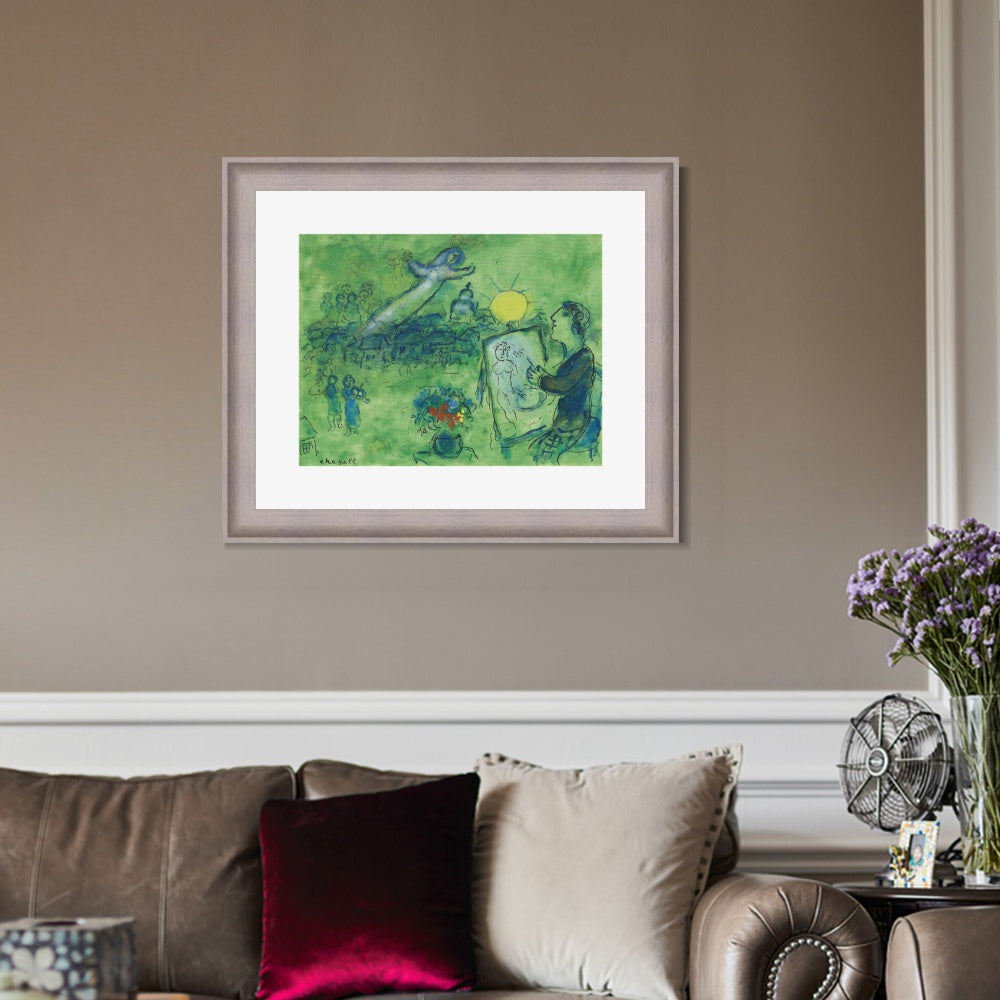 INVIN ART Framed Canvas Art Giclee Print Series#33 by Marc Chagall Wall Art Room Living Office Home Decorations