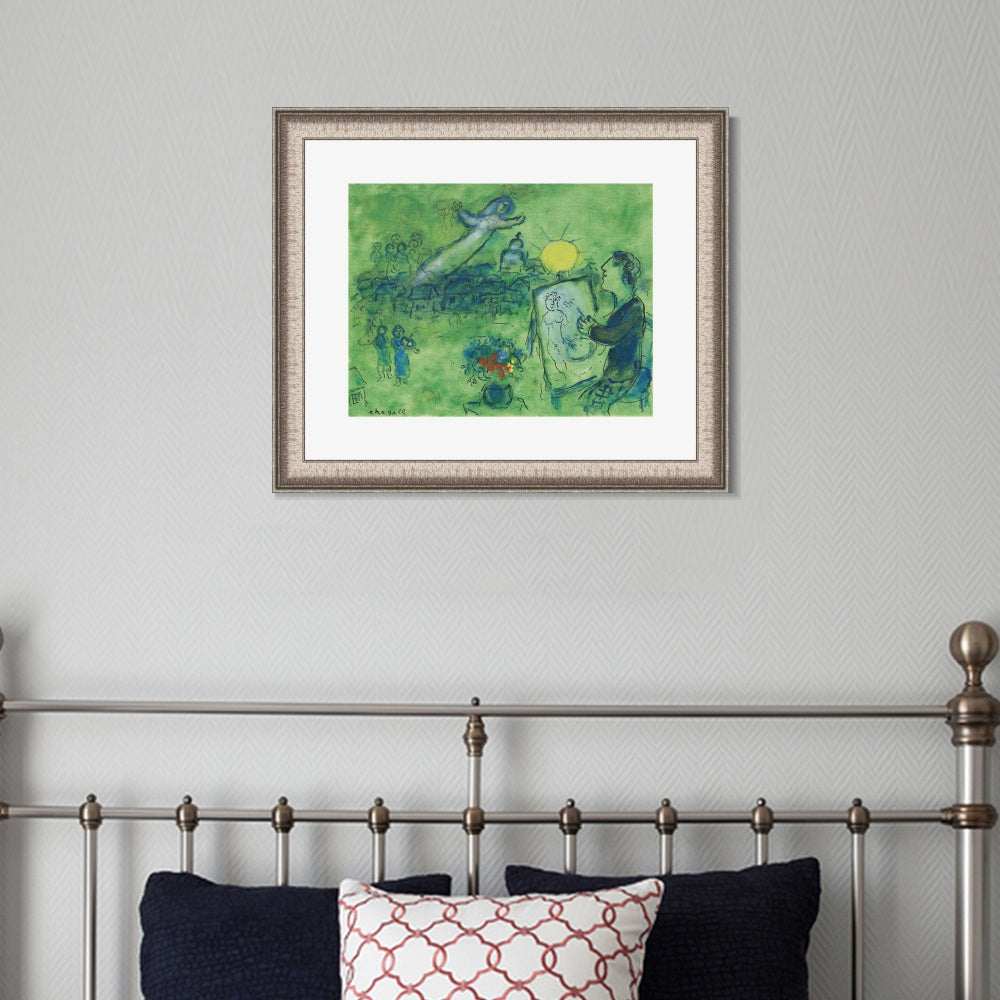 INVIN ART Framed Canvas Art Giclee Print Series#33 by Marc Chagall Wall Art Room Living Office Home Decorations