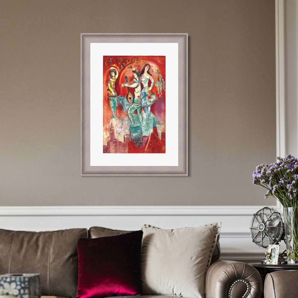 INVIN ART Framed Canvas Art Giclee Print Carmen by Marc Chagall Wall Art Room Living Office Home Decorations