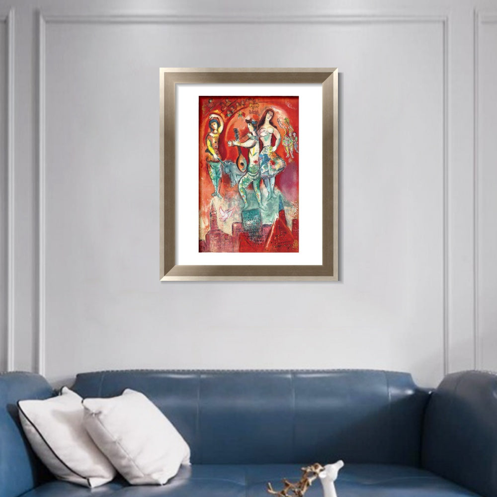 INVIN ART Framed Canvas Art Giclee Print Carmen by Marc Chagall Wall Art Room Living Office Home Decorations
