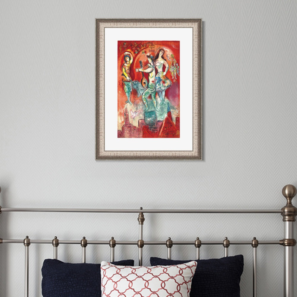 INVIN ART Framed Canvas Art Giclee Print Carmen by Marc Chagall Wall Art Room Living Office Home Decorations