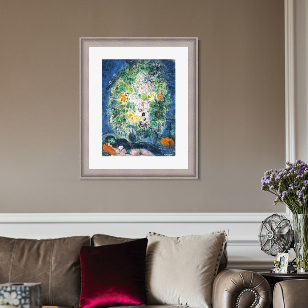 INVIN ART Framed Canvas Art Giclee Print Flower Series#041 by Marc Chagall Wall Art Room Living Office Home Decorations