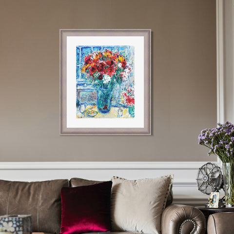 INVIN ART Framed Canvas Art Giclee Print Flower 8 by Marc Chagall Wall Art Room Living Office Home Decorations