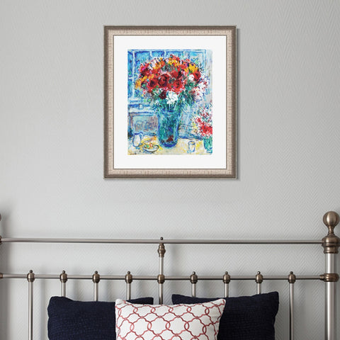 INVIN ART Framed Canvas Art Giclee Print Flower 8 by Marc Chagall Wall Art Room Living Office Home Decorations