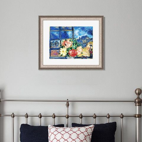INVIN ART Framed Canvas Art Giclee Print Flower 13 by Marc Chagall Wall Art Room Living Office Home Decorations