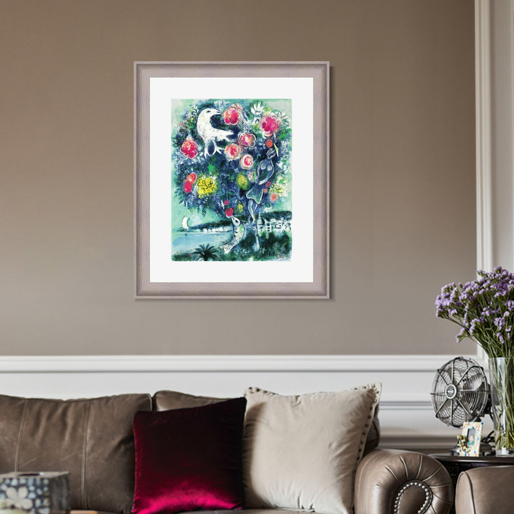 INVIN ART Framed Canvas Art Giclee Print Flower 12 by Marc Chagall Wall Art Room Living Office Home Decorations