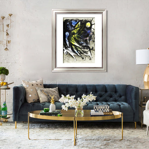 INVIN ART Framed Canvas Art Giclee Print L'ANGE SURVOLANT LA FOR?T D'EDEN by Marc Chagall Wall Art Room Living Office Home Decorations