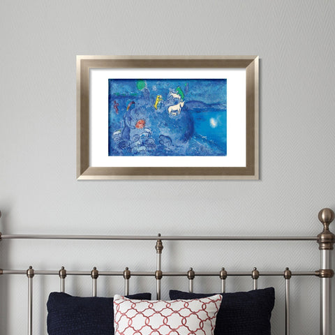INVIN ART Framed Canvas Art Giclee Print River by Marc Chagall Wall Art Room Living Office Home Decorations