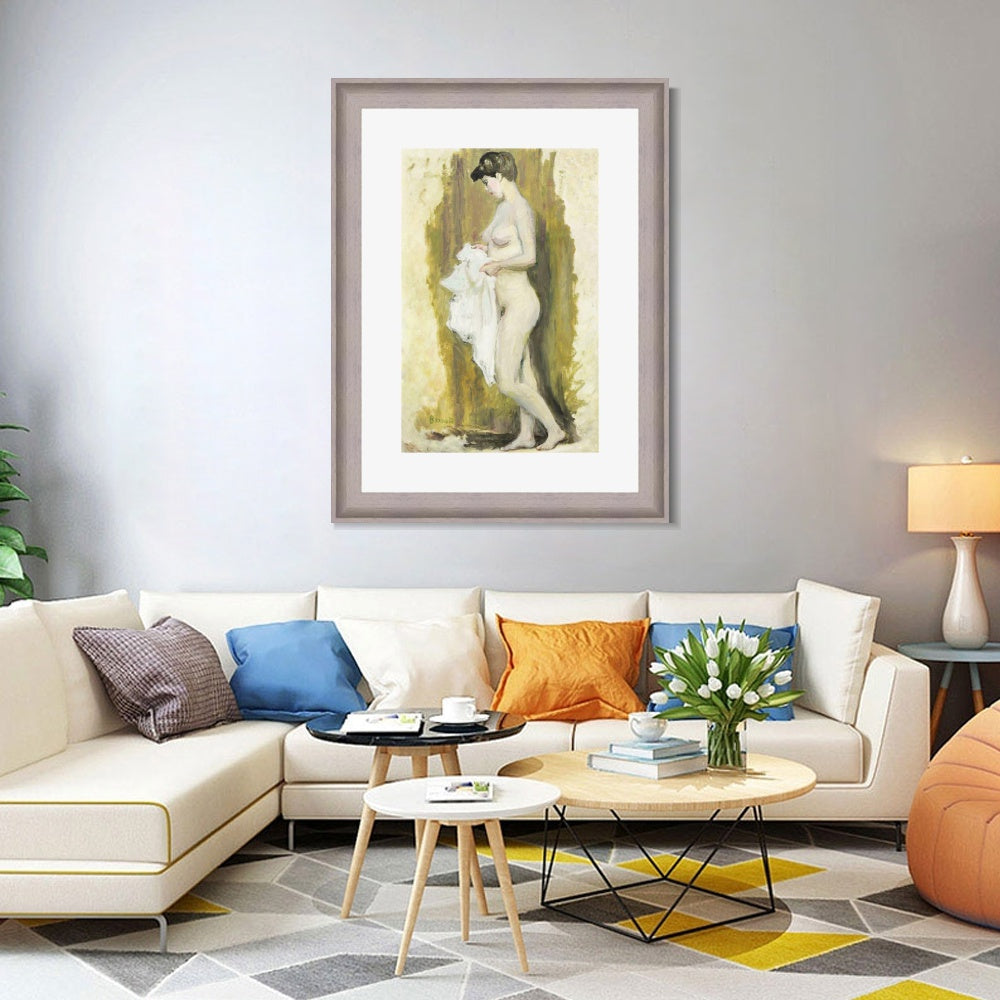 INVIN ART Framed Canvas Art Giclee Print Naked woman 2 by Marc Chagall Wall Art Room Living Office Home Decorations