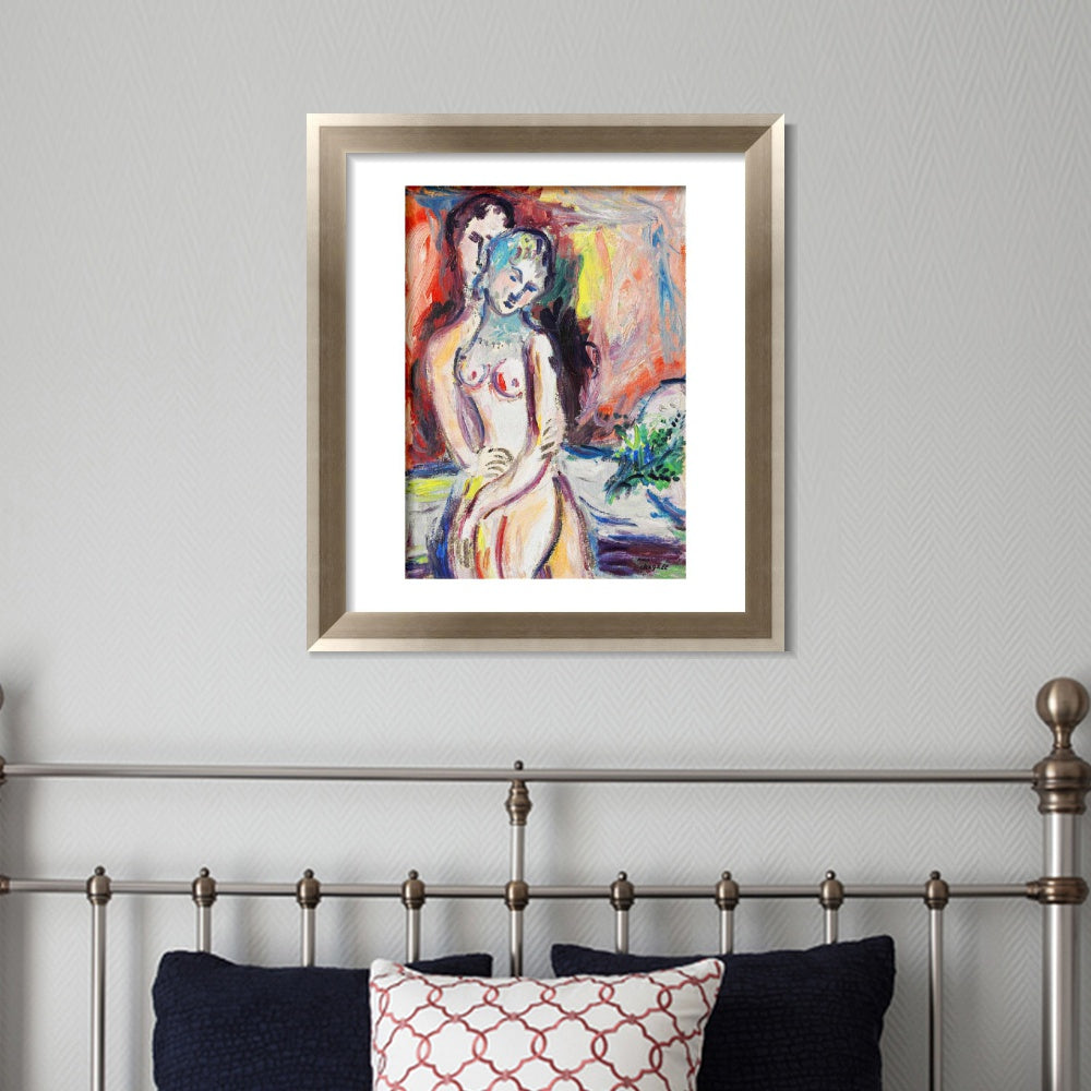 INVIN ART Framed Canvas Art Giclee Print Hug 1 by Marc Chagall Wall Art Room Living Office Home Decorations