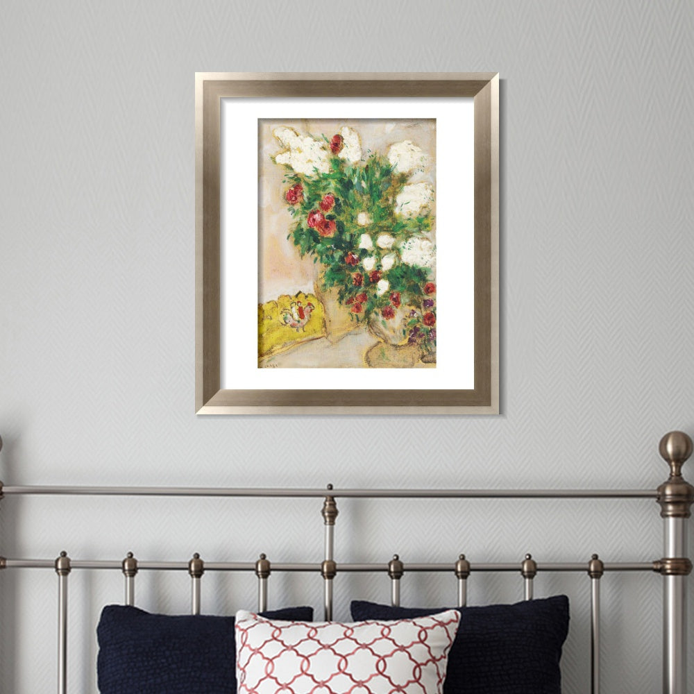 INVIN ART Framed Canvas Art Giclee Print Flower 17 by Marc Chagall Wall Art Room Living Office Home Decorations