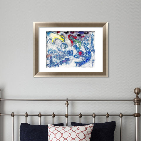 INVIN ART Framed Canvas Art Giclee Print Woman by Marc Chagall Wall Art Room Living Office Home Decorations