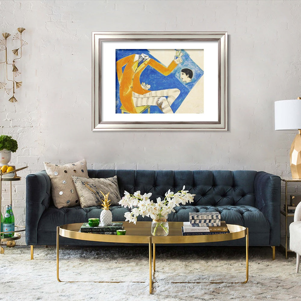 INVIN ART Framed Canvas Art Giclee Print Coat by Marc Chagall Wall Art Room Living Office Home Decorations