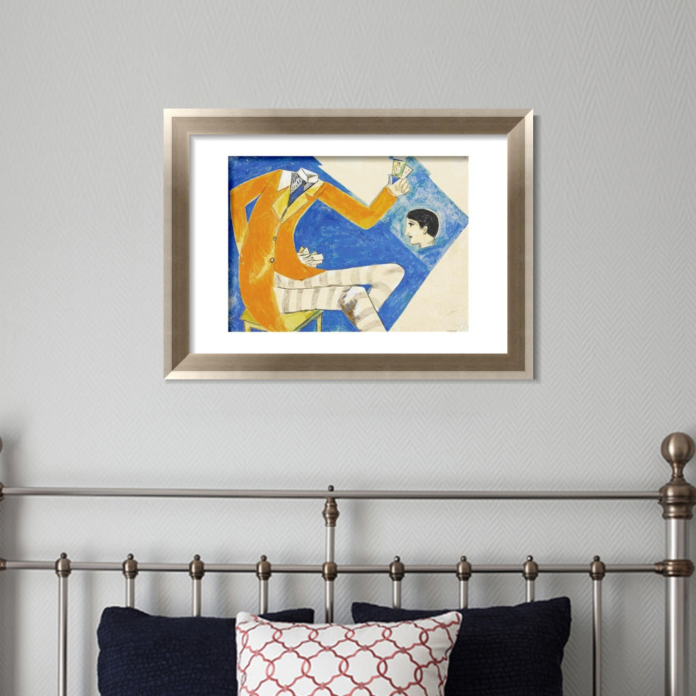 INVIN ART Framed Canvas Art Giclee Print Coat by Marc Chagall Wall Art Room Living Office Home Decorations
