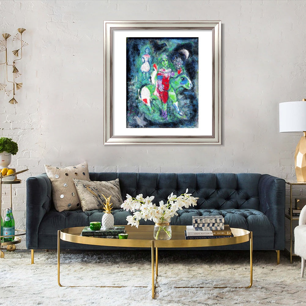 INVIN ART Framed Canvas Art Giclee Print Knight by Marc Chagall Wall Art Room Living Office Home Decorations