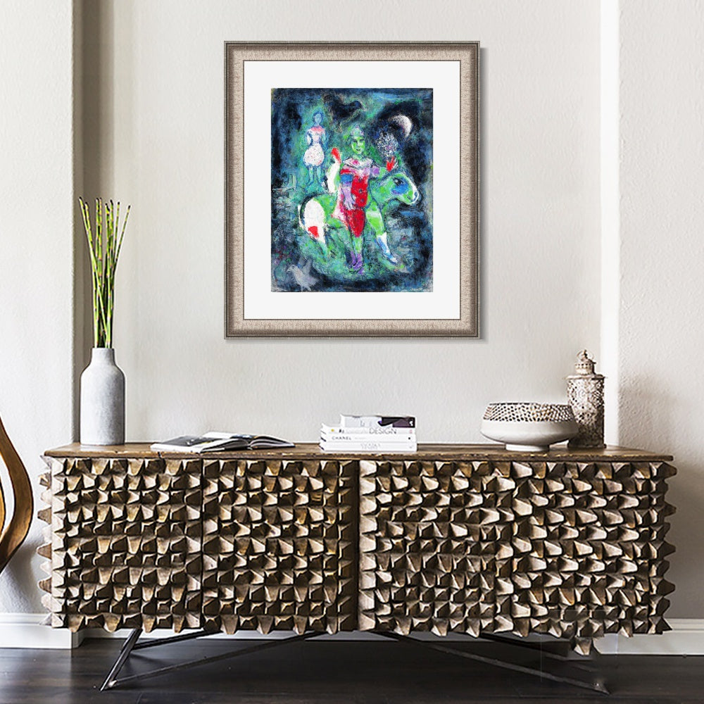 INVIN ART Framed Canvas Art Giclee Print Knight by Marc Chagall Wall Art Room Living Office Home Decorations