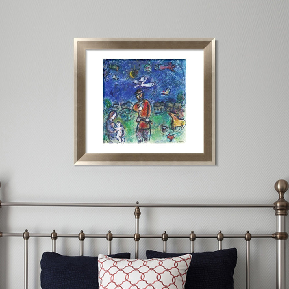 INVIN ART Framed Canvas Art Giclee Print Soldier by Marc Chagall Wall Art Room Living Office Home Decorations