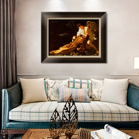 INVIN ART Framed Canvas Art Giclee Print St. Francis in Ecstasy by Michelangelo Merisi da Caravaggio Wall Art Living Room Home Office Decorations