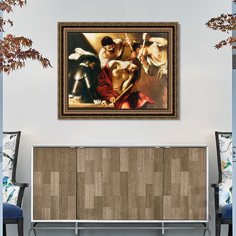 INVIN ART Framed Canvas Art Giclee Print The Crowning with Thorns by Michelangelo Merisi da Caravaggio Wall Art Living Room Home Office Decorations