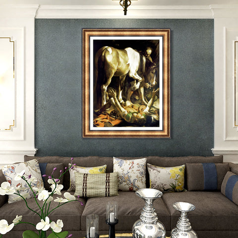 INVIN ART Framed Canvas Art Giclee Print The Conversion of St. (Saint) Paul by Michelangelo Merisi da Caravaggio Wall Art Living Decorations