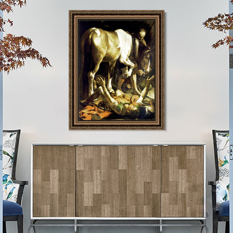 INVIN ART Framed Canvas Art Giclee Print The Conversion of St. (Saint) Paul by Michelangelo Merisi da Caravaggio Wall Art Living Decorations