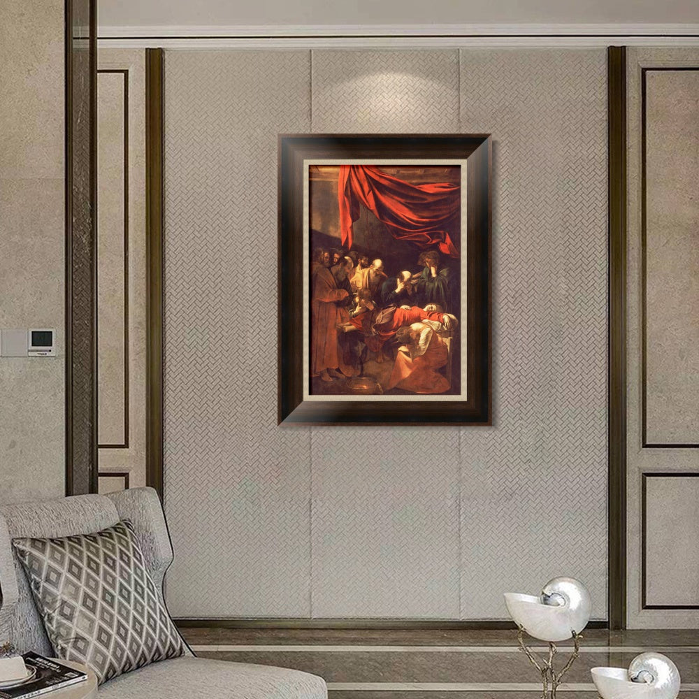 INVIN ART Framed Canvas Art Giclee Print The Death of The Virgin by Michelangelo Merisi da Caravaggio Wall Art