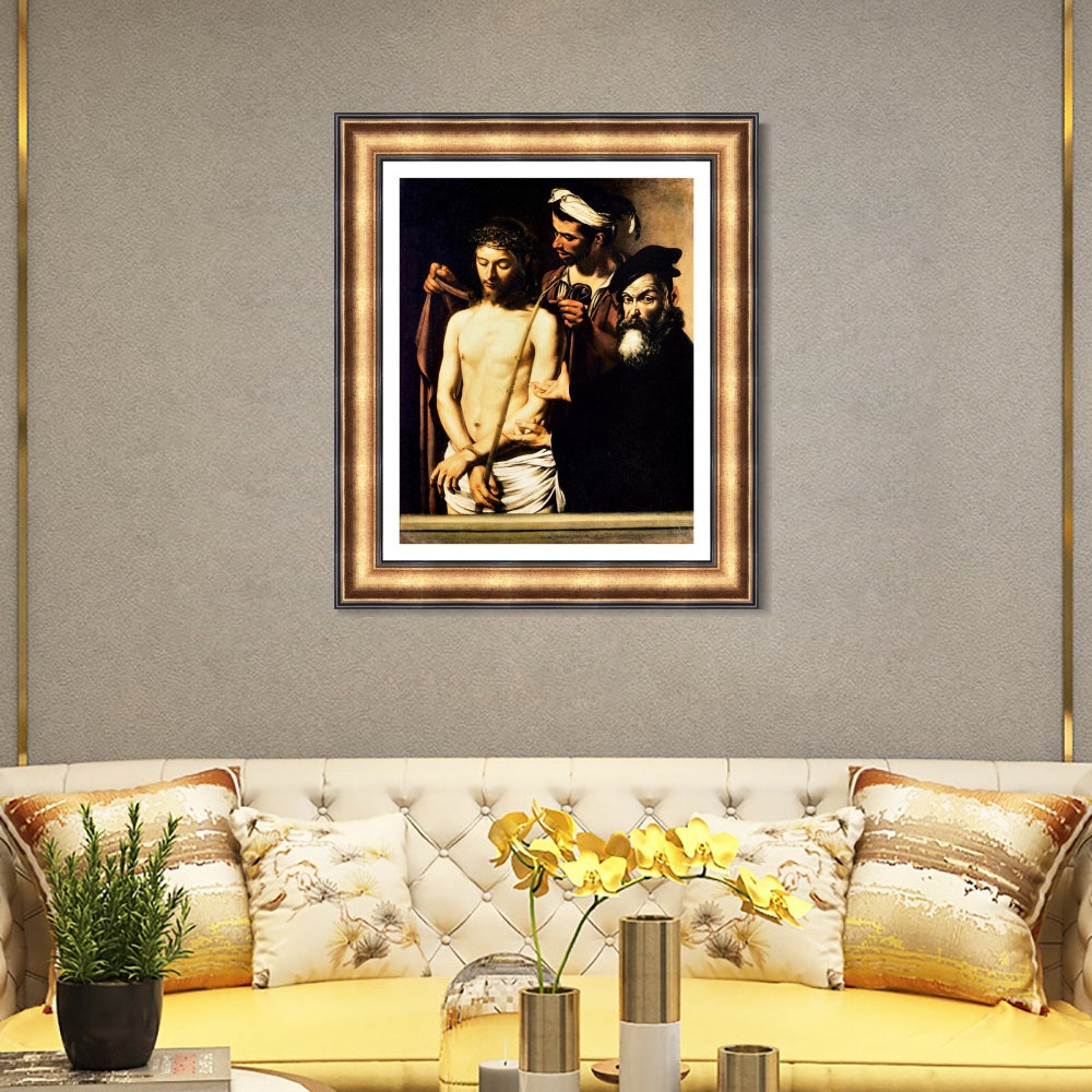 INVIN ART Framed Canvas Art Giclee Print ECCE Homo by Michelangelo Merisi da Caravaggio Wall Art