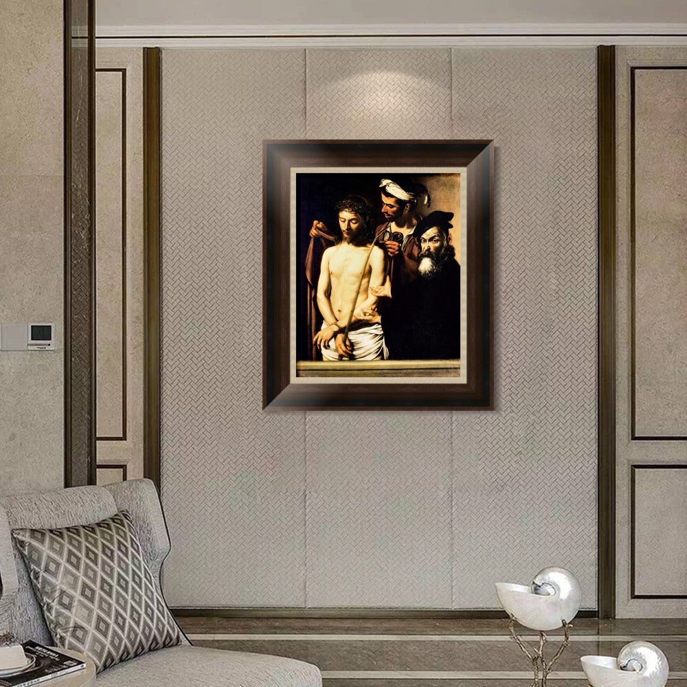 INVIN ART Framed Canvas Art Giclee Print ECCE Homo by Michelangelo Merisi da Caravaggio Wall Art