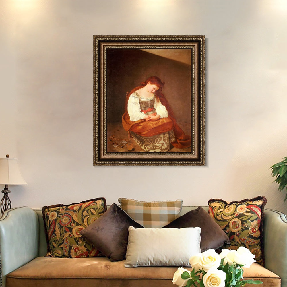 INVIN ART Framed Canvas Art Giclee Print Series#044 by a Lizard by Michelangelo Merisi da Caravaggio Wall Art
