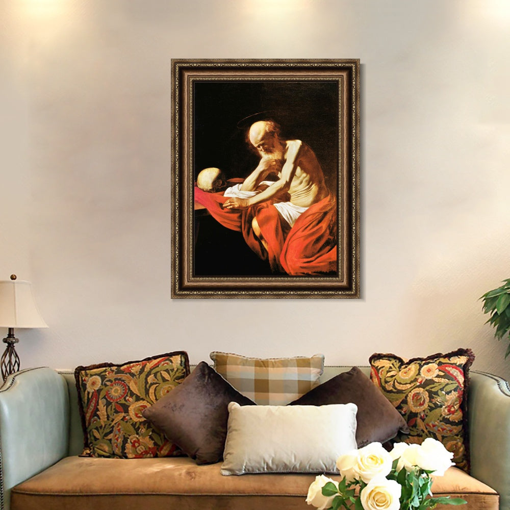 INVIN ART Framed Canvas Art Giclee Print Series#048 by a Lizard by Michelangelo Merisi da Caravaggio Wall Art