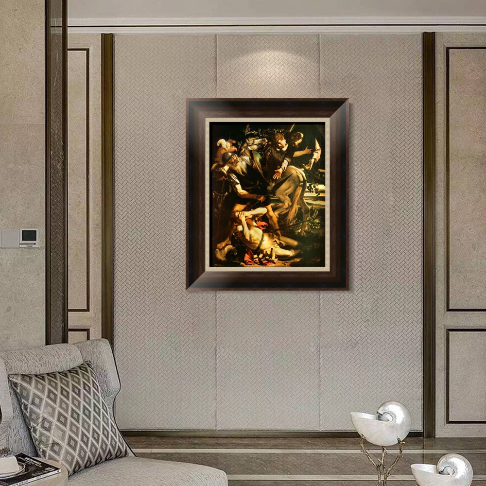INVIN ART Framed Canvas Art Giclee Print The Conversion of St. Paul by a Lizard by Michelangelo Merisi da Caravaggio Wall Art Decorations