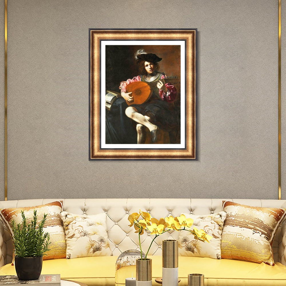 INVIN ART Framed Canvas Art Giclee Print Series#058 by a Lizard by Michelangelo Merisi da Caravaggio Wall Art