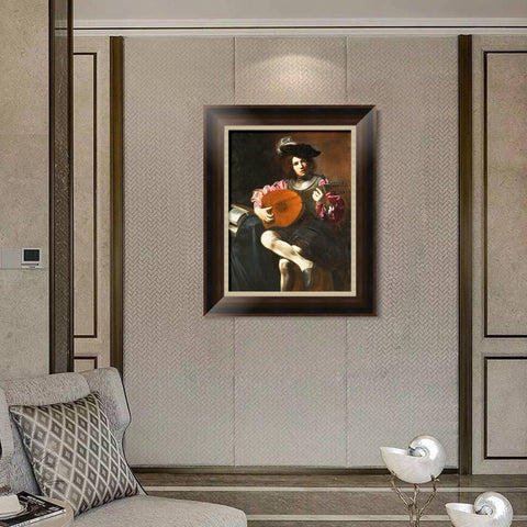 INVIN ART Framed Canvas Art Giclee Print Series#058 by a Lizard by Michelangelo Merisi da Caravaggio Wall Art Living Room Home Office Decorations