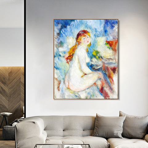 INVIN ART Framed Canvas BUSTE DE FEMME NUE by Pierre Auguste Renoir Wall Art Living Room Home Office Decorations