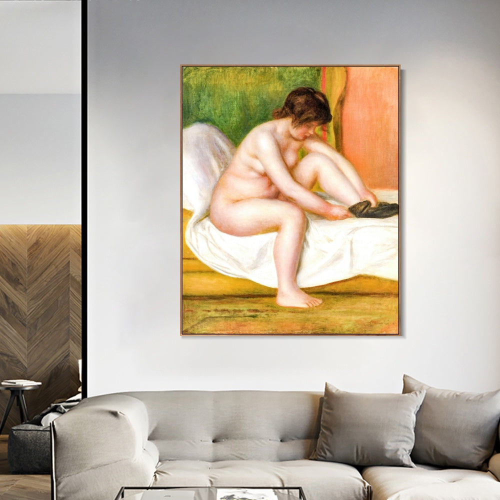INVIN ART Framed Canvas Nude 1841-1919 by Pierre Auguste Renoir Wall Art Living Room Home Office Decorations