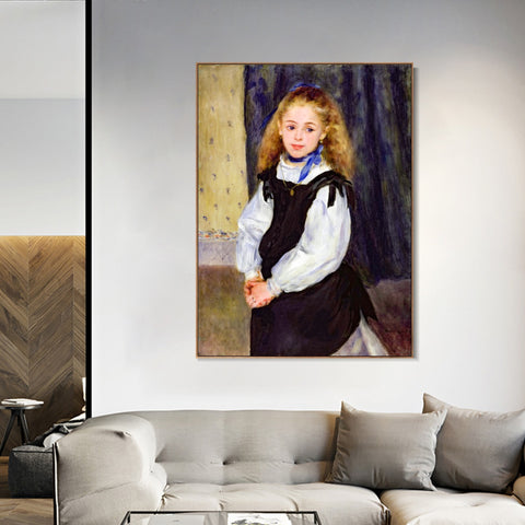INVIN ART Framed Canvas Portrait of Mademoiselle Legrand by Pierre Auguste Renoir Wall Art Living Room Home Office Decorations