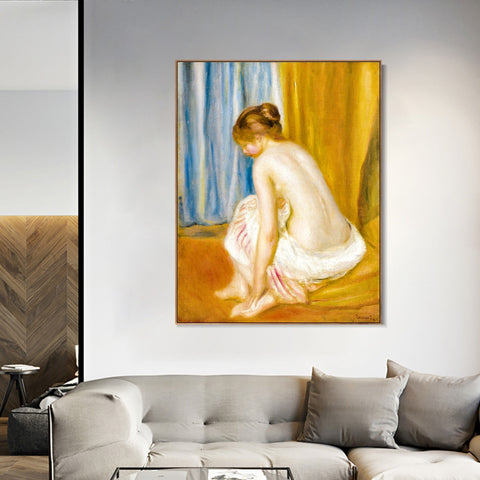 INVIN ART Framed Canvas BAIGNEUSE2 by Pierre Auguste Renoir Wall Art Living Room Home Office Decorations