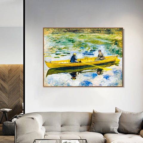 INVIN ART Framed Canvas CLAUDE MONET ET MME HENRIOT by Pierre Auguste Renoir Wall Art Living Room Home Office Decorations