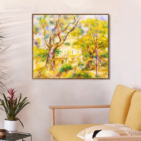 INVIN ART Framed Canvas The Farm at Les Collettes, Cagnes by Pierre Auguste Renoir Wall Art Living Room Home Office Decorations