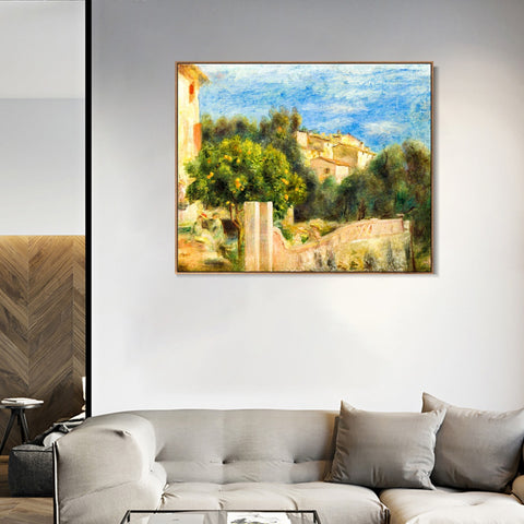 INVIN ART Framed Canvas LA MAISON DE L'ARTISTE A CAGNES by Pierre Auguste Renoir Wall Art Living Room Home Office Decorations