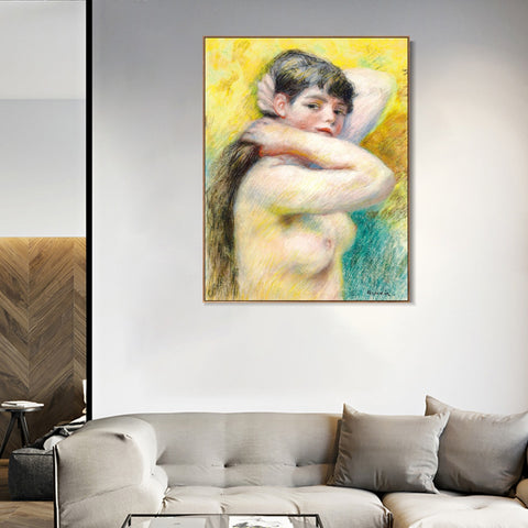 INVIN ART Framed Canvas LE TORSE NU by Pierre Auguste Renoir Wall Art Living Room Home Office Decorations
