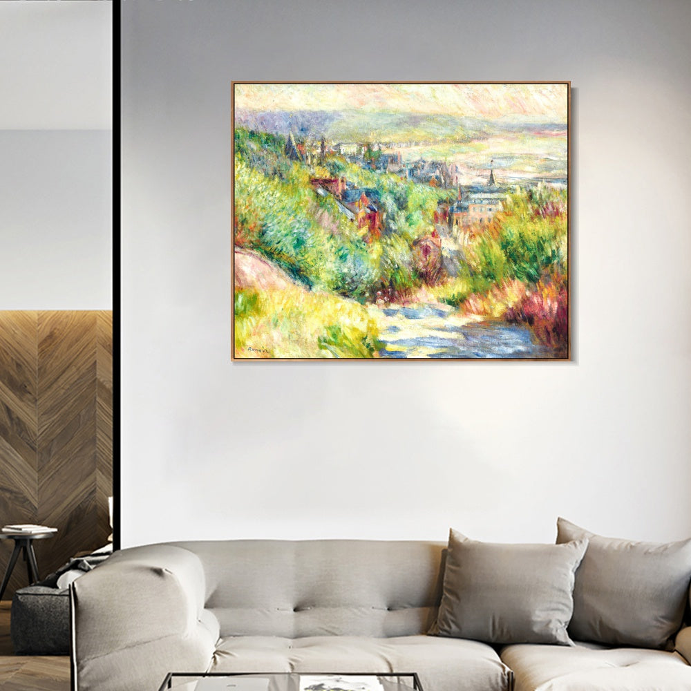 INVIN ART Framed Canvas LES HAUTEURS DE TROUVILLE by Pierre Auguste Renoir Wall Art Living Room Home Office Decorations