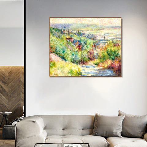 INVIN ART Framed Canvas LES HAUTEURS DE TROUVILLE by Pierre Auguste Renoir Wall Art Living Room Home Office Decorations
