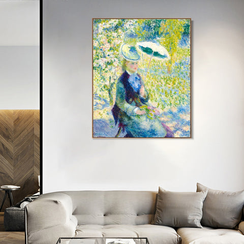 INVIN ART Framed Canvas L'OMBRELLE by Pierre Auguste Renoir Wall Art Living Room Home Office Decorations
