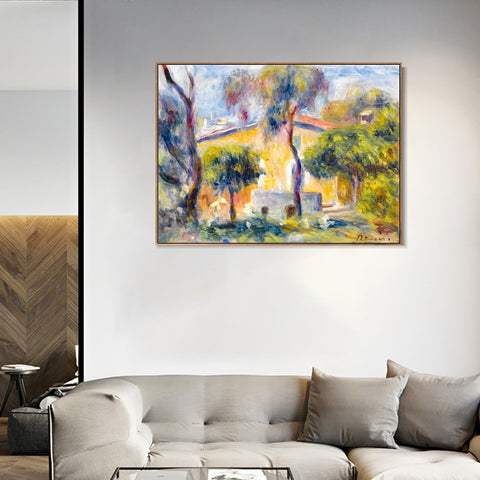 INVIN ART Framed Canvas MAISONS A CAGNES by Pierre Auguste Renoir Wall Art Living Room Home Office Decorations