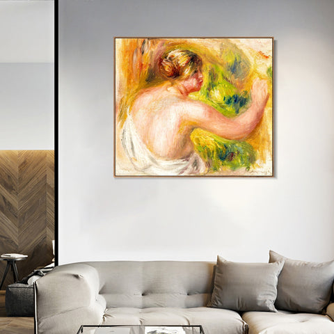 INVIN ART Framed Canvas NU À LA DRAPERIE by Pierre Auguste Renoir Wall Art Living Room Home Office Decorations