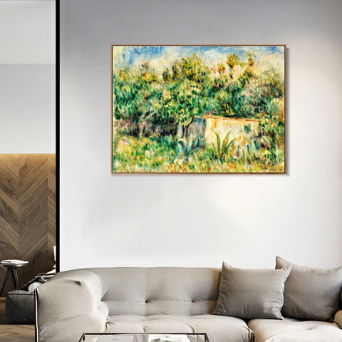 INVIN ART Framed Canvas PAYSAGE À LA CABANE by Pierre Auguste Renoir Wall Art Living Room Home Office Decorations