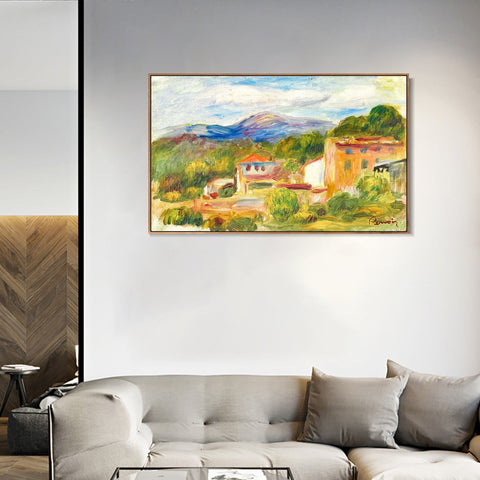 INVIN ART Framed Canvas PAYSAGE DE CAGNES by Pierre Auguste Renoir Wall Art Living Room Home Office Decorations